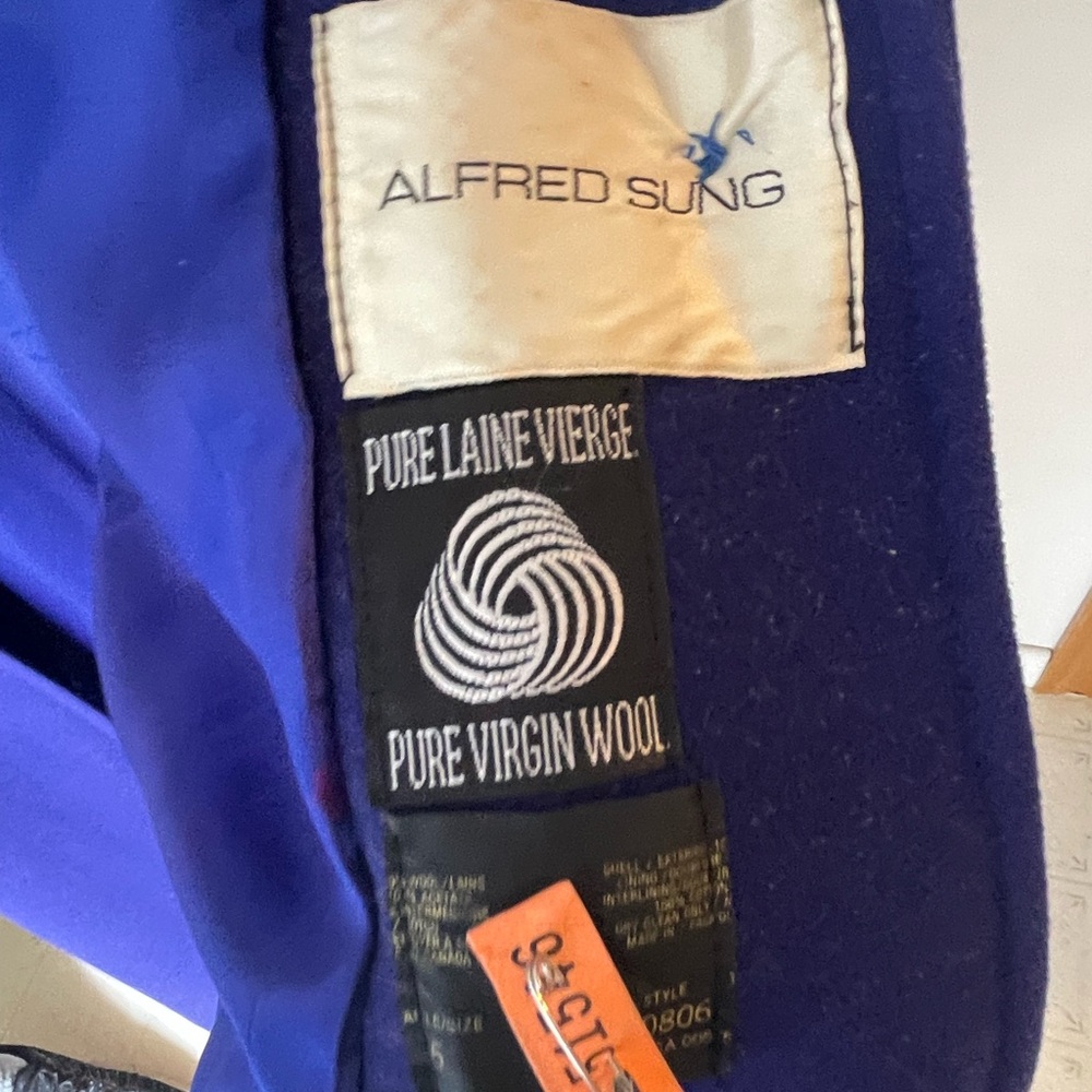 ALFRED SUNG Royal Blue Trench Coat - Picture 3 of 4